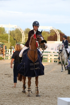 Jessica Howard and Tinkas Gentleman Jim win the Blue Chip Pony Newcomers Masters